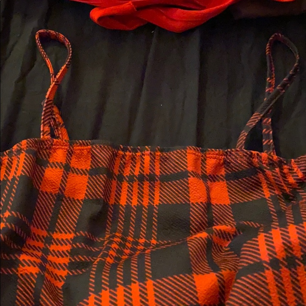 Red and black plaid dress